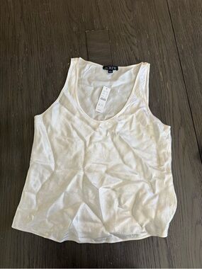 J. Crew White Scoop-Neck Tank